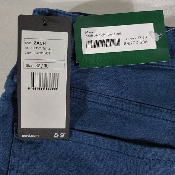 NWT MAVI Jeans "ZACH" Mens 32x30 (Actual 33.5 x 30) Zach Blue Twill Straight Leg - Picture 4 of 4